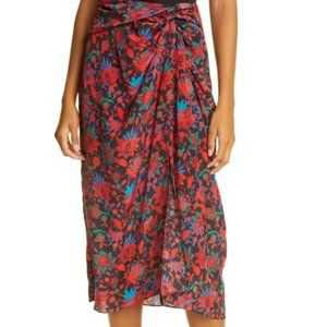 Rag and Bone Amber silk midi wrap skirt